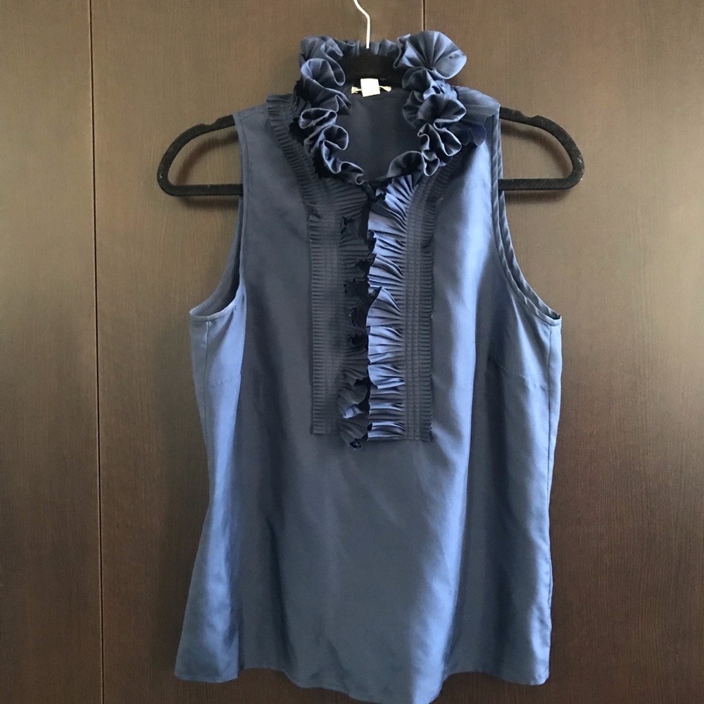 J.Crew silk tuxedo top